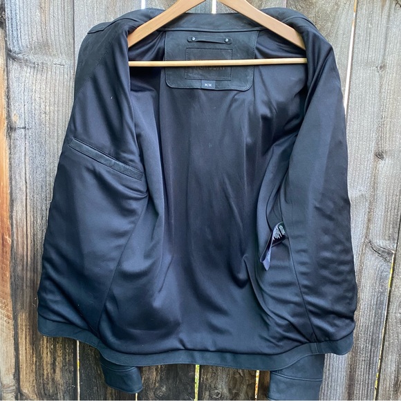 Thursday Mens Leather Racer Jacket Matte Black - Picture 9 of 15